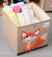 Boîte de rangement en cube de jouets en tissu de coton et de lin écologique en gros pour enfants