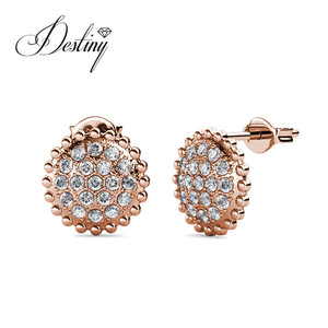 <strong>Pretty</strong> Flower Present Stud <strong>Earrings</strong> Embellished with Swarovski Crystals Jewelry Daisini Sterling Silver 925 <strong>Earrings</strong> - Product Image 1