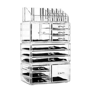 2018 Transparent Acrylic Makeup Organizer With Drawers Clear Jewelry Storage Box Unique Cosmetic Organizer Factory Price