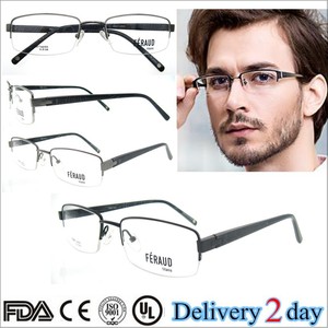 2015 tendencias de la moda montura óptiaca de titanio para hombres media-borde gafa de lectura servico hispanohablante - Product Image 1