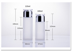 Glass <strong>Bottle</strong> GOLD Lid Frosted Matte Perfume 30ml Amber Glass Dropper Airless Lotion Serum <strong>Pump</strong> <strong>Bottle</strong> 50ml 120ml Silver - Product Image 4