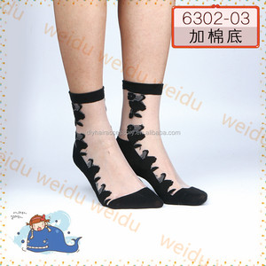 2016 LA VENTA CALIENTE cristalina hermosa mujer de encaje calcetines chica de las medias cortas Ultrafino transparente - Product Image 5