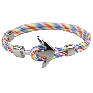 Pulsera <span class=keywords><strong>de</strong></span> cuerda <span class=keywords><strong>de</strong></span> ancla <span class=keywords><strong>de</strong></span> nailon Chapado en plata para hombre, regalo <span class=keywords><strong>de</strong></span> <span class=keywords><strong>aniversario</strong></span> <span class=keywords><strong>de</strong></span> aleación <span class=keywords><strong>de</strong></span> Zinc europeo hecho a mano para pareja, 12 Uds., 15 G - Product Image 2