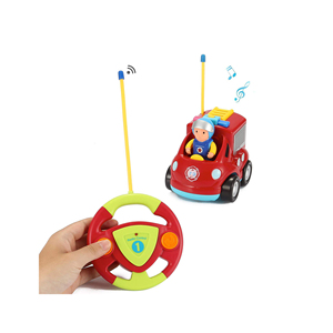 My First RC Cartoon Fire Truck Vehicle-Juguete <span class=keywords><strong>de</strong></span> control remoto <span class=keywords><strong>de</strong></span> 2 canales con música, luces y sonidos para bebés, niños pequeños - Product Image 1