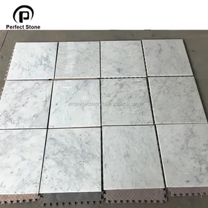 Polished Bianco Carrara white marble tile 12x12