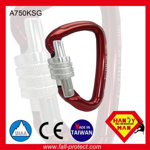 CE UIAA Certified 24KN Aluminum Screw Lock Rock Climbing Carabiner - Product Image 5