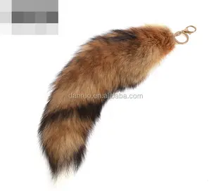 Wholesale 2017 Natural Fox Fur Tail / Fashion Dyed Color Fox Tail Fur Keychain