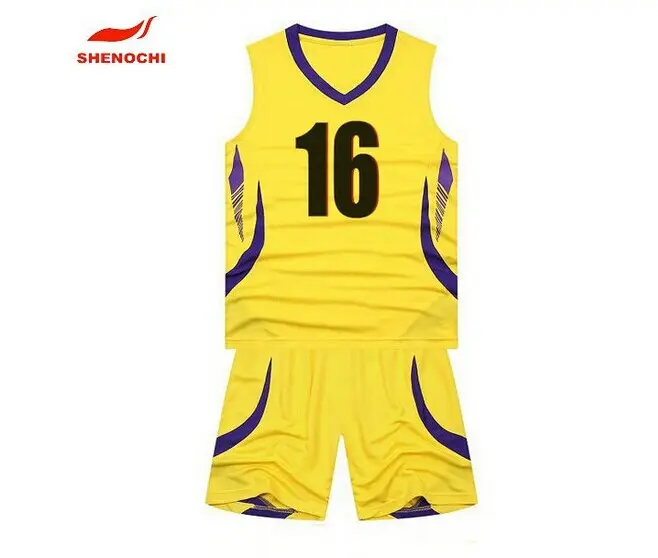 Dongguan fabricante de venta al por mayor de baloncesto jersey amarillo jersey de baloncesto