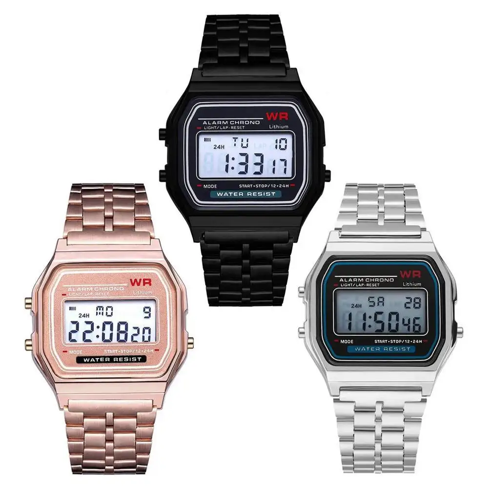 Precio al por mayor de fábrica cronógrafo LED impermeable marca personalizada reloj digital deporte muñeca hombres reloj