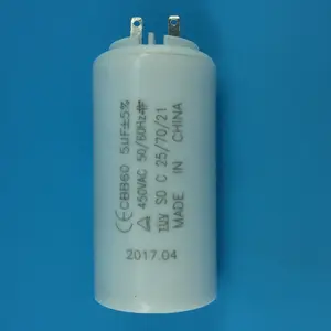 Cbb60 5 uf 450 v met 2 pins en60252 motor condensator