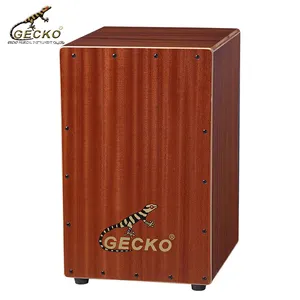 GECKO CL24 caixa de tambor cajon preço barato instrumento de percussão artesanal sapele natural tambor cajon de madeira com corda de aço