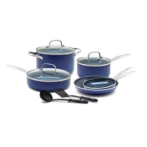 ชุดเครื่องครัว Nonstick 7ชิ้น,ชุดหม้อและกระทะพร้อมอุปกรณ์ประกอบอาหาร