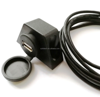 Cable de Extensión USB 2.0 Macho-Hembra de 1m, Cable de Montaje Empotrado para Tablero de Auto, Trenzado, PVC, Impermeable, para Escáner de Computadora