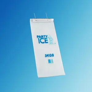 Sac de glace en plastique, contenant avec votre propre logo, recyclage des cubes, pour glace, 10 unités