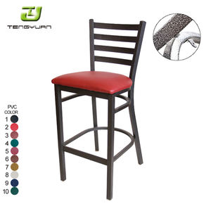 Tabourets <span class=keywords><strong>de</strong></span> <span class=keywords><strong>bar</strong></span> modernes en fer avec dossier, hauteur comptoir, rembourrés – Mobilier commercial d'<span class=keywords><strong>occasion</strong></span> pour café et cuisine - Product Image 6
