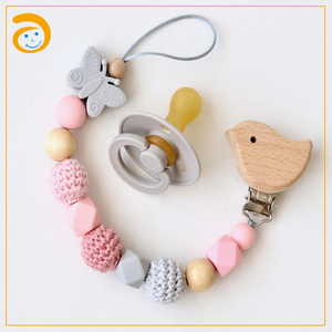दिल <span class=keywords><strong>teether</strong></span> सिलिकॉन शांत क्लिप सिलिकॉन पत्र मोती शुरुआती खिलौना - Product Image 4