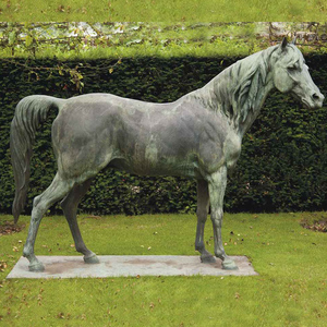 Commercio all'ingrosso classica in legno scultura verde bronzo del cavallo in piedi per la decorazione del giardino - Product Image 1