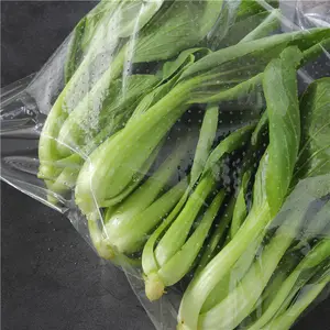 Recycle bOPP CPP vegetable packaging plastic self adhesive Micro perforated Bag with tape