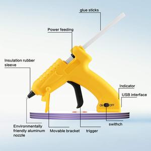 <span class=keywords><strong>Pistolet</strong></span> <span class=keywords><strong>à</strong></span> <span class=keywords><strong>colle</strong></span> sans fil 10W, alimenté par <span class=keywords><strong>batterie</strong></span>, <span class=keywords><strong>pistolet</strong></span> <span class=keywords><strong>à</strong></span> <span class=keywords><strong>colle</strong></span> en silicone rechargeable sans fil de taille standard - Product Image 2