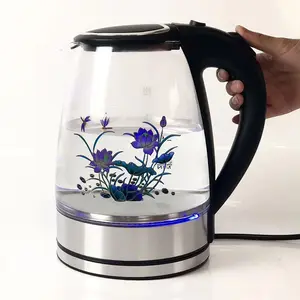 Hervidor de agua eléctrico con cuerpo de vidrio, LED, Color cambiante, tamaño grande, 1,8l, 110V, venta al por mayor, fábrica de China