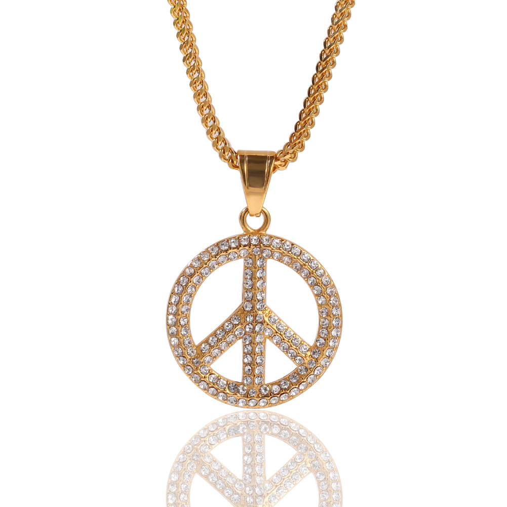 Collana con simbolo della pace a forma di mano - Ciondolo in argento sterling con simbolo della pace a forma di mano su una delicata catena a maglie in argento sterling o
