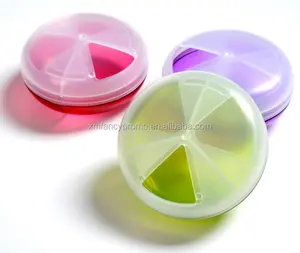 Дешевый пластиковый круглый мини-футляр для таблеток