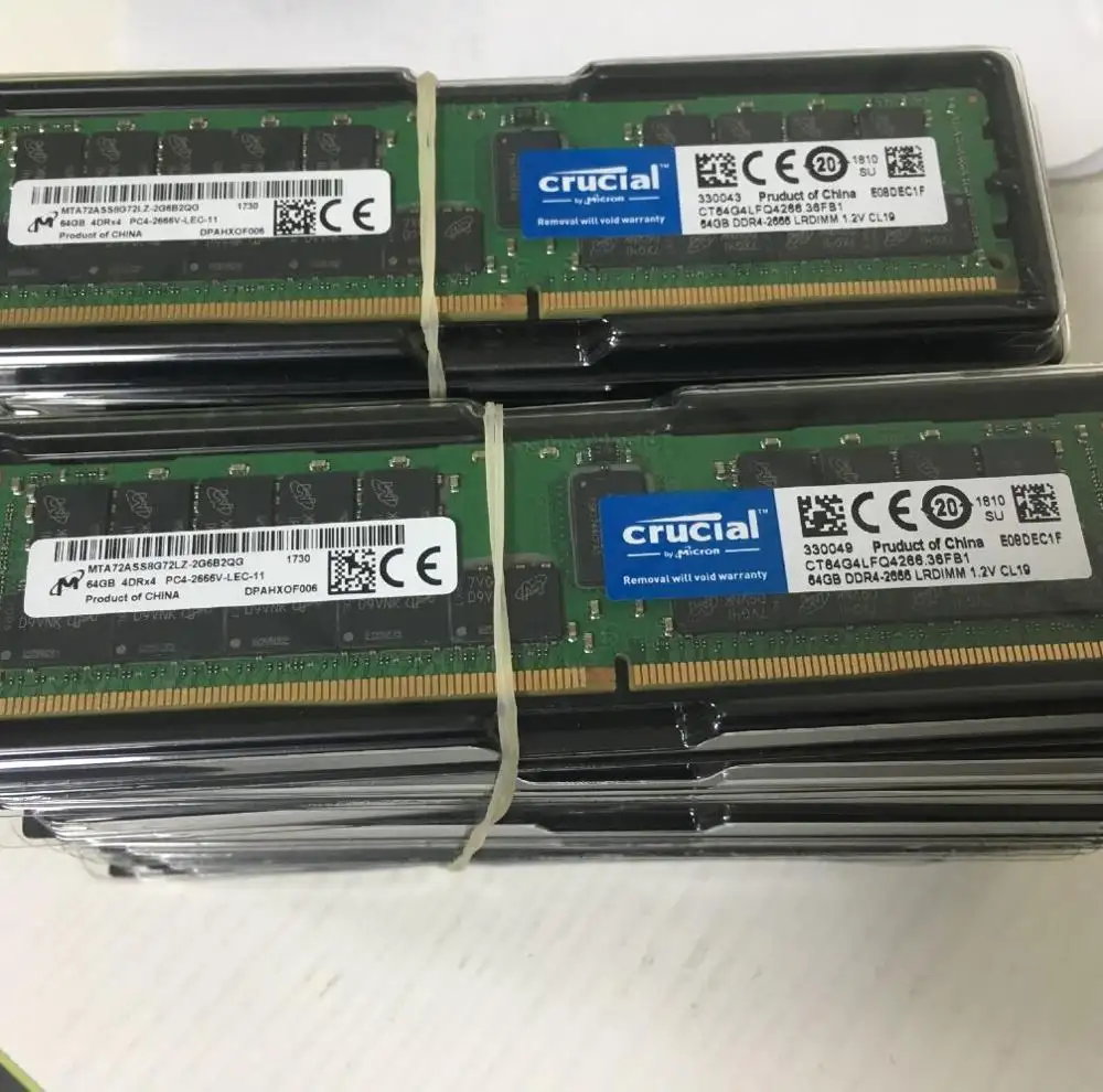 중요한 CT64G4LFQ4266 64GB DDR4-2666 LRDIMM 64GB DDR4 2666MHz ECC 메모리