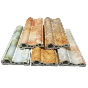 High Quality Cheap Price Factory UV Coating PVC Artificial Marble Lines For Home Interior Wall Protector Trim Decoration