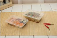 Boîte d'emballage alimentaire jetable en plastique de 500 ml en gros, rectangulaire, PP, jus, collations, nourriture pour bébé, gâteau, déjeuner, bonbons, salade, sushi