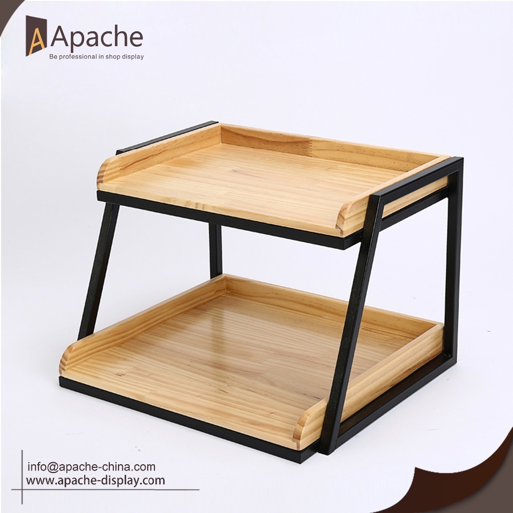 Apache Custom 3-Layer Wooden Bakery Display Cabinet Stand a Frame Tiered Tray Rack for Retail Store Wholesale Custom Logo OEMODM — view 2