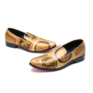 NA183 Scarpe Eleganti da <span class=keywords><strong>Uomo</strong></span> Gialle di Nuova Moda, Taglia <span class=keywords><strong>Grande</strong></span>, Mocassini da Cerimonia, Scarpe Oxford in Pelle con Punta - Product Image 4