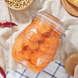 Contenitore per vasetti per alimenti in <span class=keywords><strong>vetro</strong></span> a tenuta stagna a forma di gufo da 1000ml,1400ml,2000ml <span class=keywords><strong>con</strong></span> coperchio ermetico e <span class=keywords><strong>guarnizione</strong></span> in silicone - Product Image 2