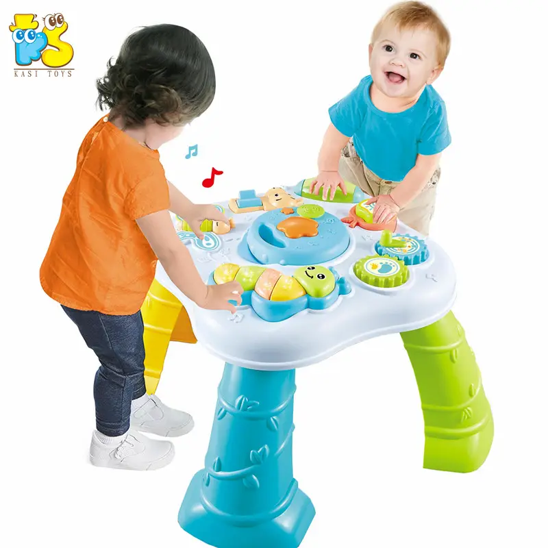 תינוק מוקדם חינוכי למידה עגלת צעצוע הליכה רב תכליתי מוסיקה שולחן הליכון עגלת צעצוע