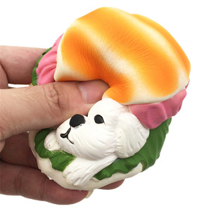 Jouets éducatifs forme douce Kawaii Dog Hamburger Slow Rising Anti-stress Squishies Toys - Product Image 4