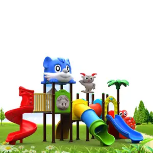 China Daycare Plastic Speelgoed Park Outdoor Speeltoestellen Met Glijbaan