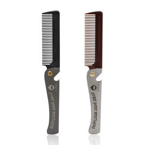 Peine de Bolsillo de Acero Inoxidable, Herramientas para Dar Forma a la Barba para Hombres, Peine Plegable para Barba para Hombres - Product Image 1