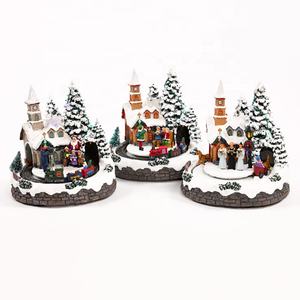 Village <span class=keywords><strong>de</strong></span> Noël <span class=keywords><strong>miniature</strong></span> musical avec lumières LED colorées et batterie personnalisée - Product Image 1