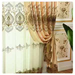 Jacquard Household Waiting Room Exterior Wall European Style Curtain For The Living Room