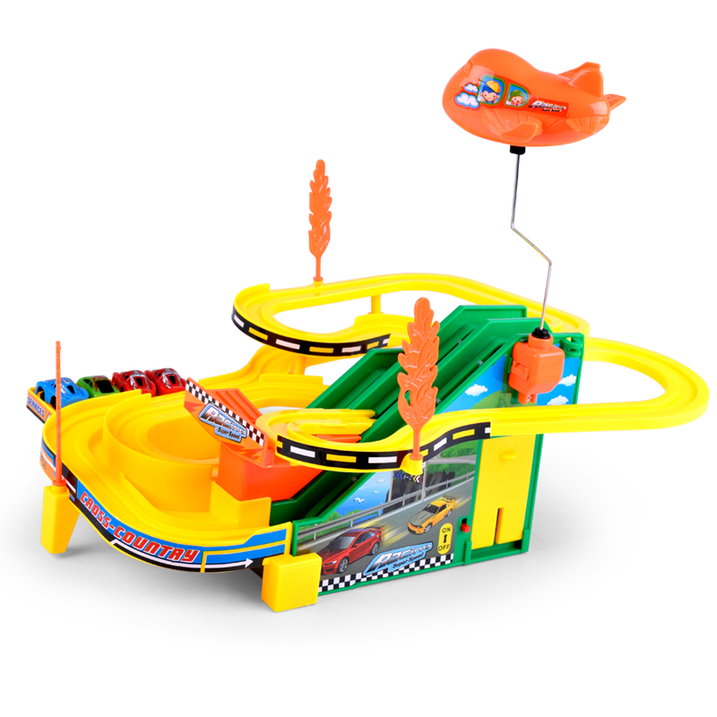 Забавный самосборный Электрический гоночный автомобиль, трек, набор игрушек для детей