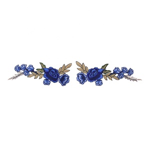 Toppe Ricamate con Applicazioni di <span class=keywords><strong>Rose</strong></span> Blu Scuro alla Moda per Abbigliamento - Product Image 2