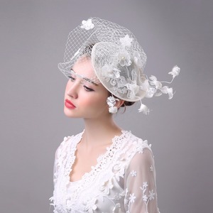 Grosir Aksesori Rambut Hiasan Kepala Topi Pernikahan Renda Pengantin Bunga - Product Image 5