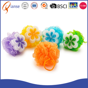 Doux éponge de bain pas cher <span class=keywords><strong>corps</strong></span> frottant mix couleur PE maille bain pouf - Product Image 1