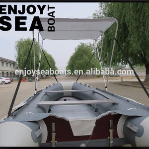 Bateau gonflable professionnel en PVC, bateau portable, avec tente et roue - Product Image 3