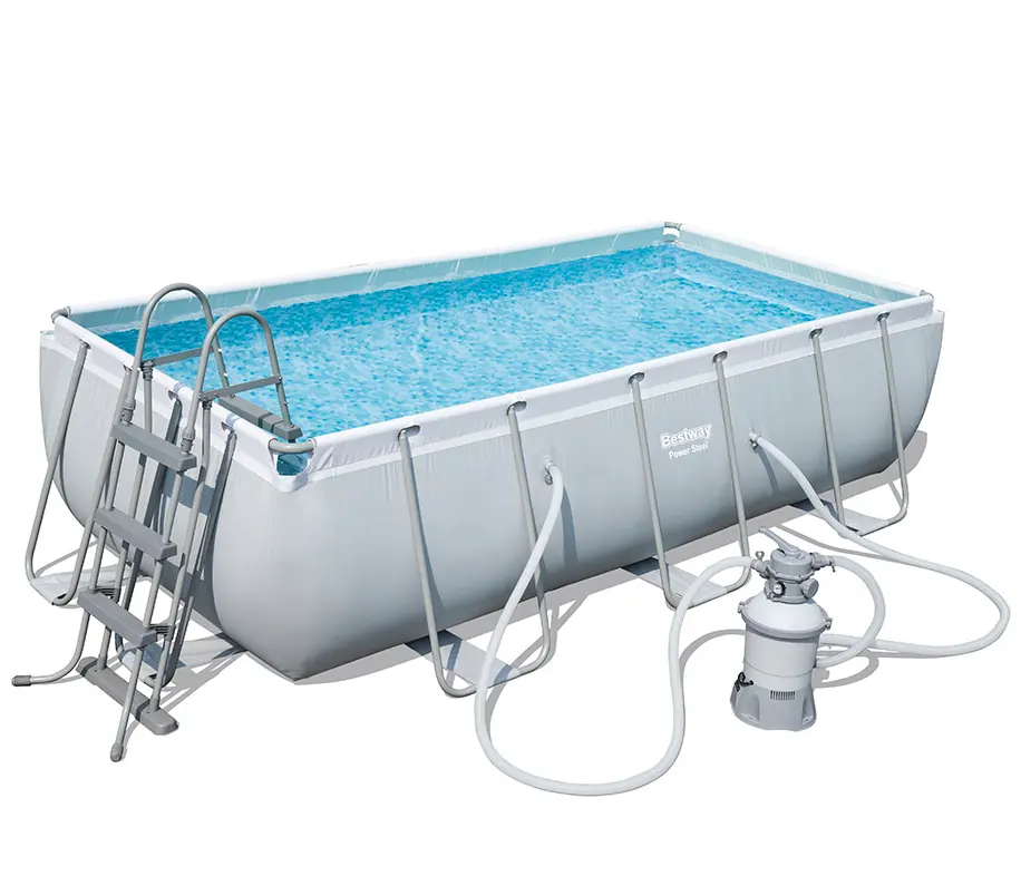 Bestway 56671 inflatable rectangular above ground steel frame swimming pool