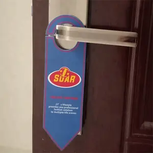 Étiquettes de cintre de porte en PVC, 100 pièces, personnalisées, avec nom imprimé, Logo, en soie, pour parc de stationnement de voiture - Product Image 1
