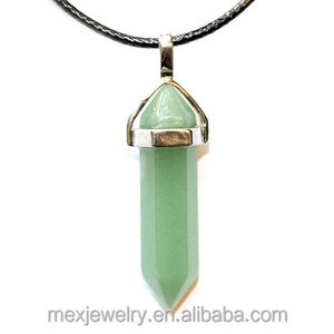 Collier pendentif en cristal de quartz naturel noir, prisme hexagonal, point de guérison, avec chaîne en cuir noir - Product Image 3