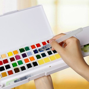 Peinture à l'<span class=keywords><strong>aquarelle</strong></span> solide 18/30/36/48 couleurs, ensemble de peinture à l'<span class=keywords><strong>aquarelle</strong></span> professionnelle, boîte avec stylo à brosse à eau, offre spéciale - Product Image 3
