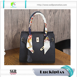 Chino elegancia bolsos de LA PU con bufandas más nuevas fotos dama de la moda - Product Image 6