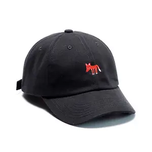 New Fashion Women 100% cotton embroidered Baseball Cap Male unstructured custom Foxes Embroidery Lady Dad Hat
