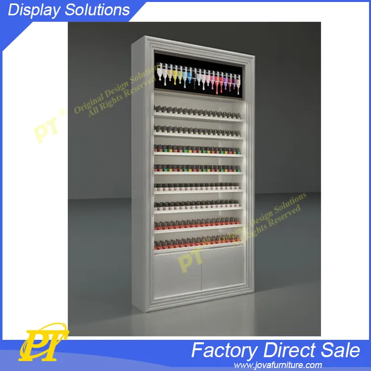 Costomized nail polish display stand for beauty bar furniture, nail polish display showcase